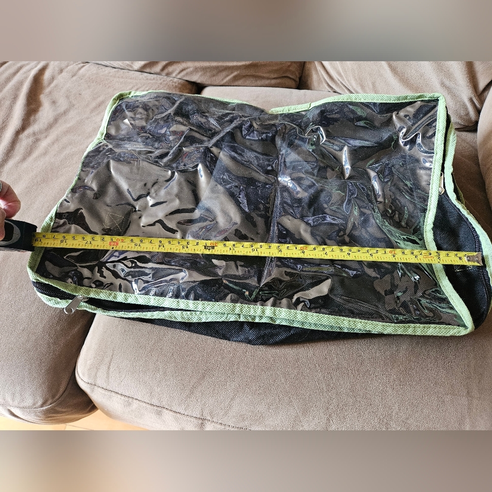 Transparent Storage Bag with Green Trim